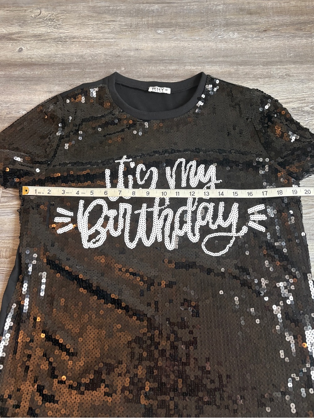 Black Sequin "It's My Birthday" Tee - Picture 4 of 9
